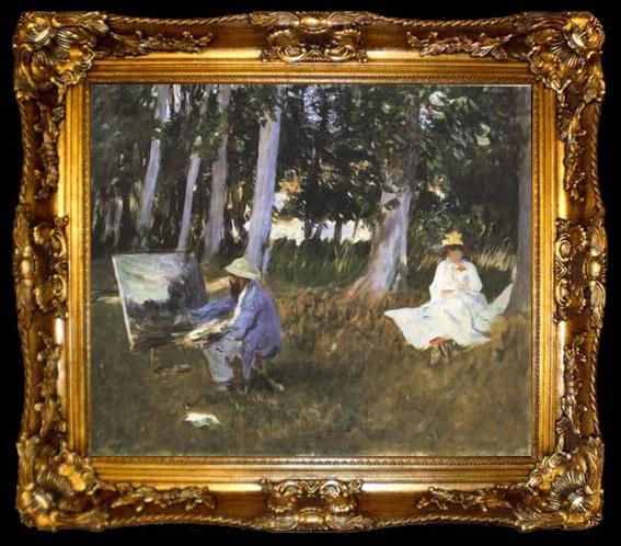 framed  John Singer Sargent Claude Monet Painting at the Edge of a Wood (mk18), ta009-2